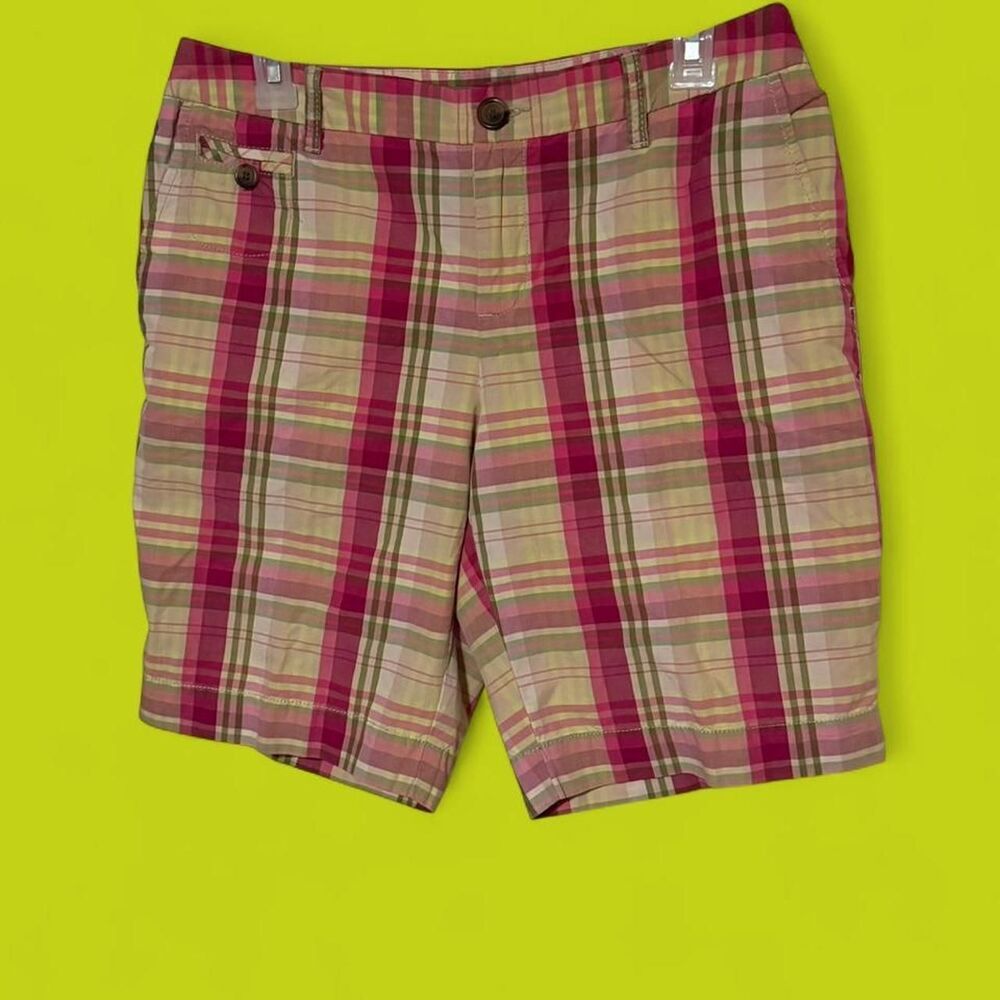 Liz Claiborne Sloane Plaid Bermuda 
Shorts sz 8 petite y2k preppy
